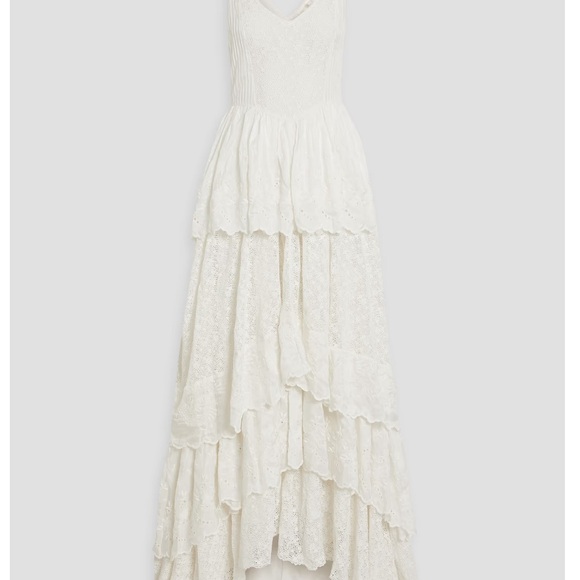 LoveShackFancy Women's NWT Sarabi Wedding Gown True White - Size 0 $1695 - Picture 4 of 11
